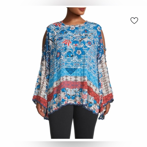 Johnny Was Plus Bondi Printed Poncho Top Size XS NWOT - Picture 1 of 11